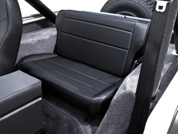 Jeep CJ Wrangler YJ Rear Seat & Seat Bench Black Denim 76-95