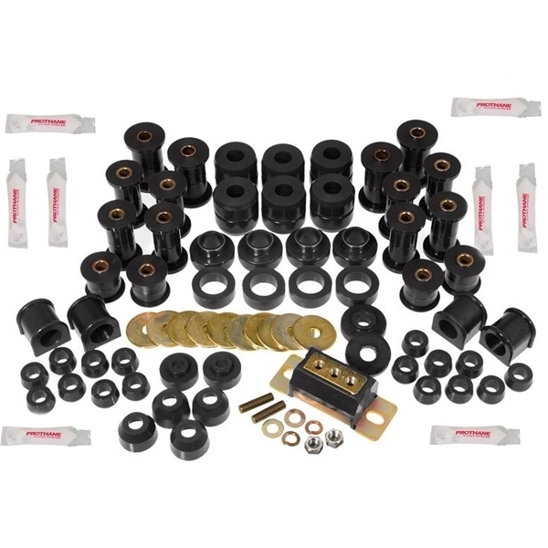 Jeep Wrangler YJ Body & Suspension Bushing Complete Kit with Transmission  Mount red Polyurethane 87-95