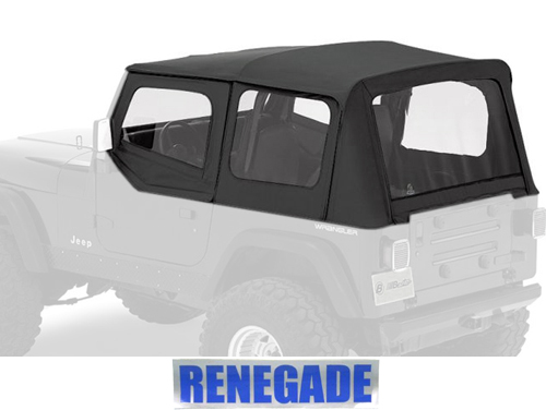 Jeep Wrangler Yj Replacement Top With Half Door Skins Bestop Black Denim 87 95