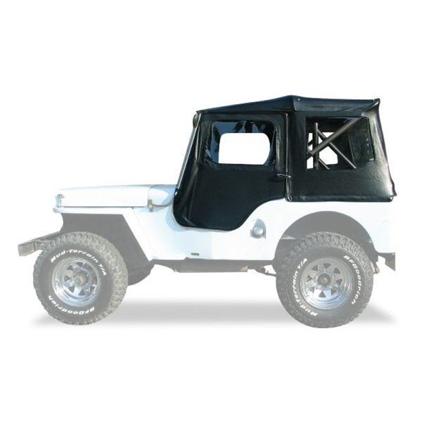 Jeep Cj2a Mb Tigertop Complete Soft Top With One Piece Doors Black Crush Bestop 43 49