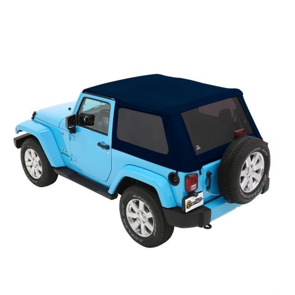 Jeep Wrangler JK 2- doors Trektop NX Plus Softtop with tinted Windows Navy  Blue Twill Bestop