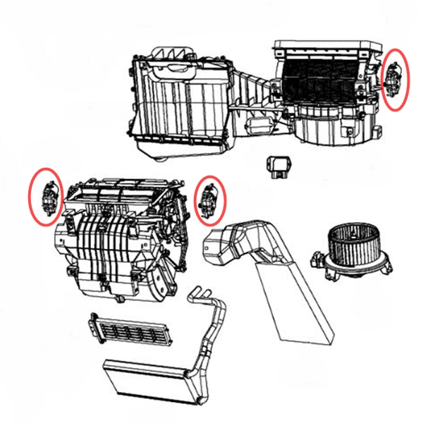 Jeep Wrangler JK Main HVAC Heater Blend Door Actuator 11-18