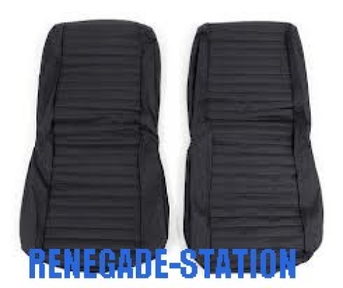 Sitzbezüge Sitzbezug Paar vorne schwarz Denim Low Back Bestop Jeep CJ5 Bj.  65-79 + CJ7 Bj. 76-80