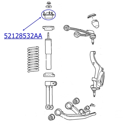 Jeep Cherokee Liberty KJ Upper Shock Mount Right 02-05